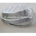 Household disposable aluminum oval roasting plate